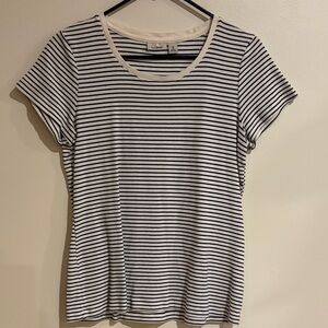 L.L. Bean Women's Black and White Striped Tee
